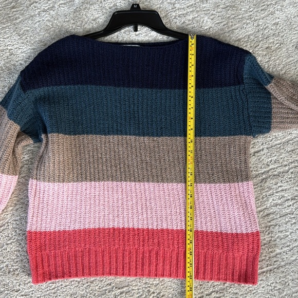 *LIKE NEW* Old Navy Slouchy Cozy Striped Boat-Neck Sweater for Women - Size M - Picture 7 of 8
